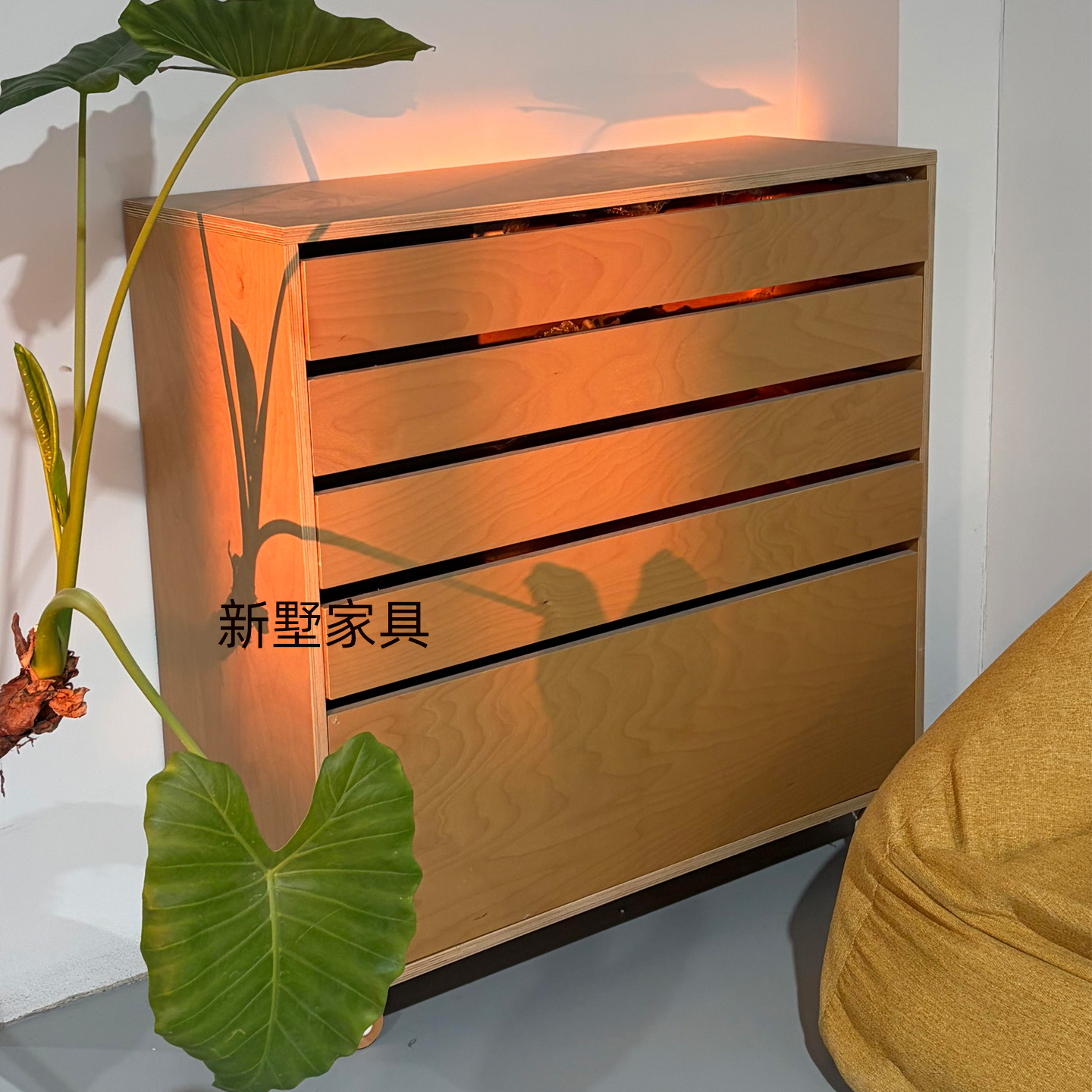 中古风桦木斗柜卧室储物柜化妆柜定制海洋板抽屉收纳柜餐厅餐边柜