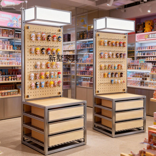 简约海洋板洞洞板盲盒手办洞洞板挂架展示架铝型材玩偶陈列储物柜