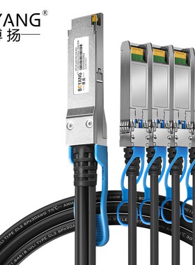 博扬 100G QSFP28-4*25G SFP28高速电缆 DAC直连堆叠线缆模块5米