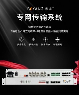 博揚 2路雙向視頻 2路雙向音頻 4路百 綜合業(yè)務電話光端機6電話