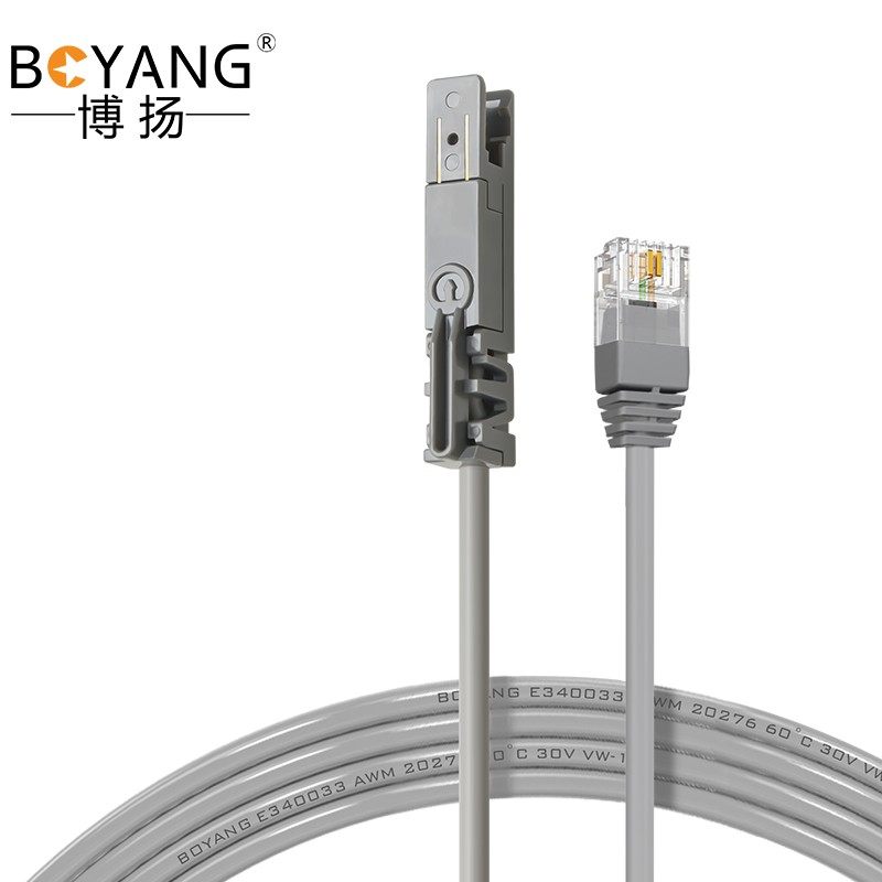 博扬 室内2芯rj11-110鸭嘴跳线 2米 3类1对语音跳线110配线架电