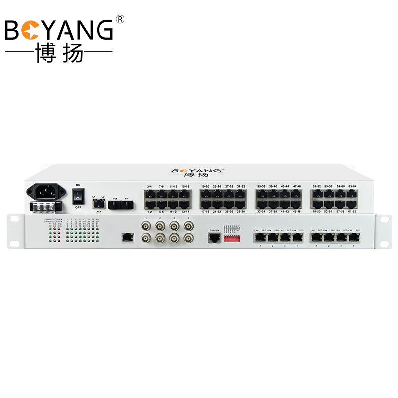 博扬 综合业务电话光端机8路电话+2路千兆+4路百兆以太网物理隔