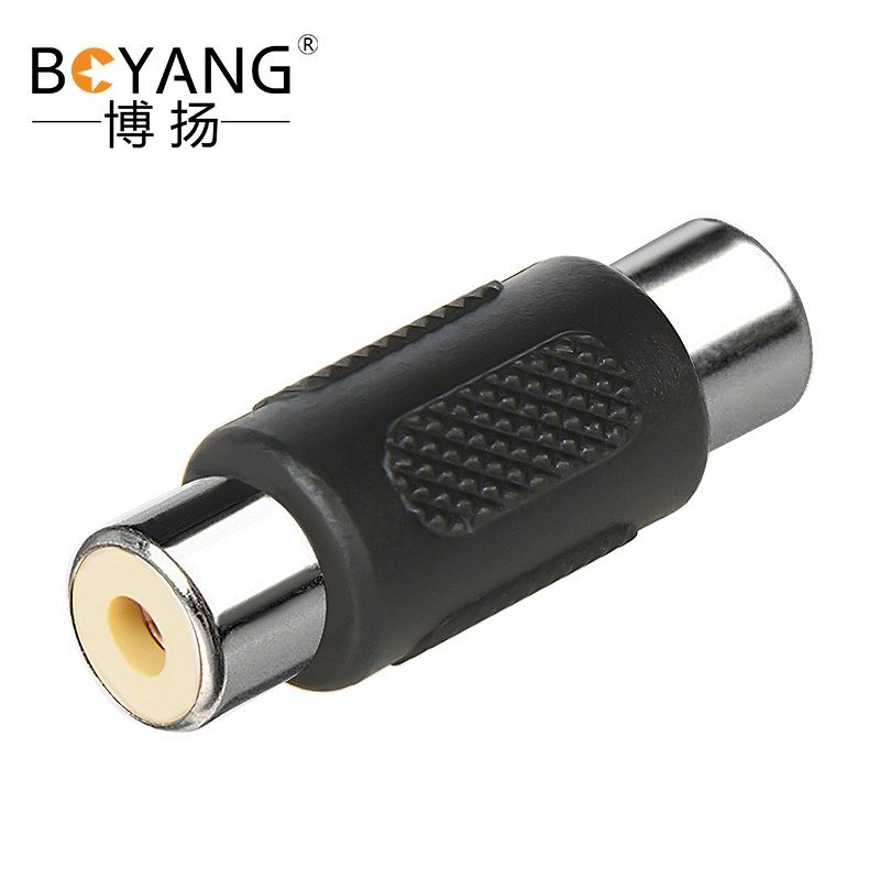 博扬 莲花头母头双通直通 rca母头av音视频插头10个装by-rca-kk1