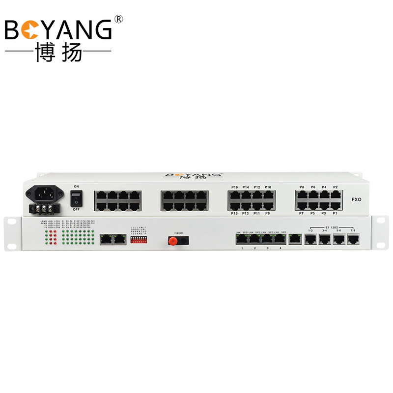 博扬(boyang)综合业务电话光端机 8路e1 16路电话 2路磁石fc单