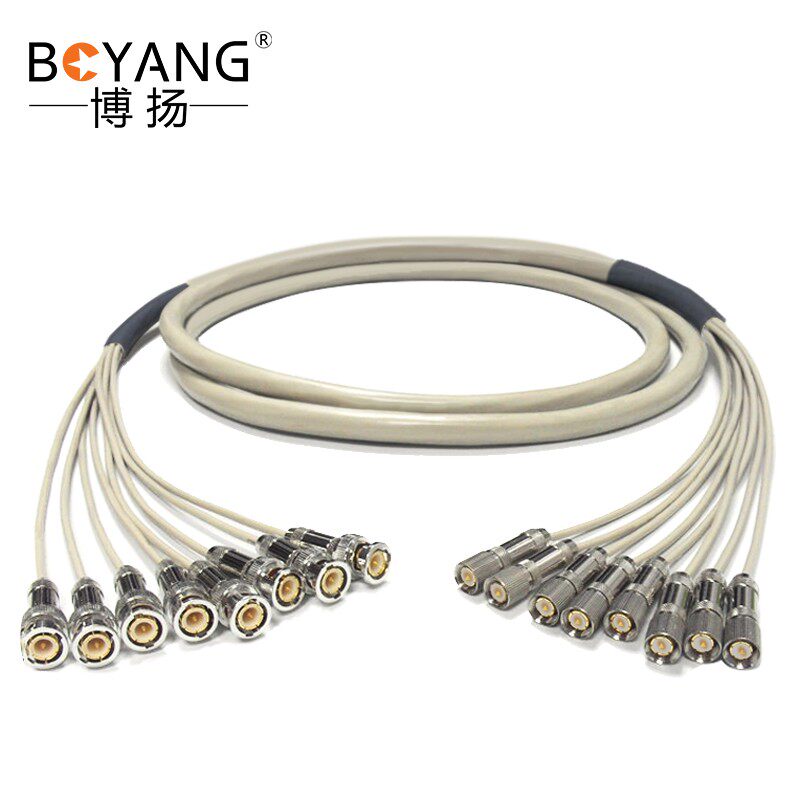 博扬 2M跳线BNC-L9 2M兆E1接头成品跳线syv75-2-1同轴电缆DDF10米