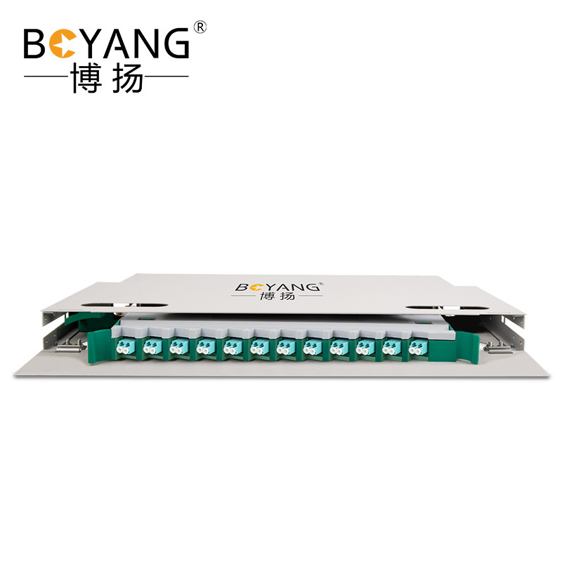 博扬 12口24芯ODF光纤配线架/子框/单元体LC万兆多模OM3双工24芯