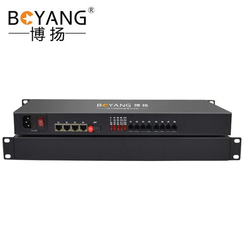 博扬 电话光端机8路电话+4路百兆网络 8路对讲语音+4路物BY-8P4EV
