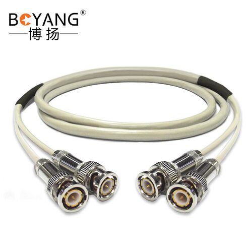 博扬 2M跳线BNC-BNC 2M兆E1接头成品跳线syv75-2-1同轴电缆DDF转