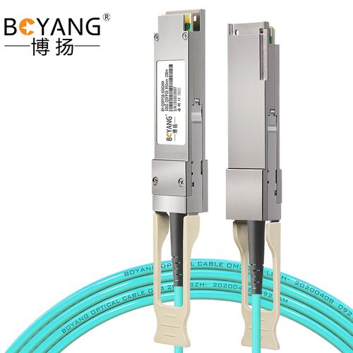 博扬 AOC光纤堆叠线缆模块QSFP28 100G有源直连光缆25米