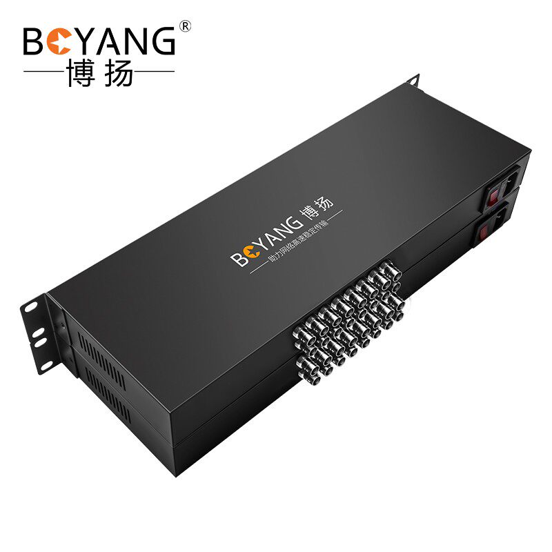 博扬模拟视频光端机16路视频+1路485反向数据光纤收发BY-16V1D-1U