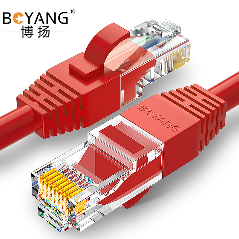 博扬六类网络跳线非屏蔽千兆成品网线CAT6类(24AWG)无氧铜双绞