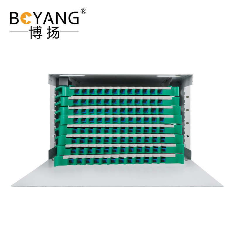 博扬 96芯odf光纤配线架/子框/单元体满配 sc单模推拉式光纤机架