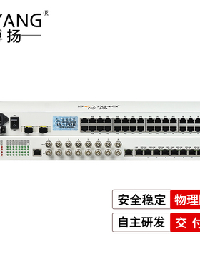 博扬 综合业务电话光端机 8路E1+16路电话+8路百兆网物理隔离 单
