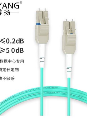 博扬 OM4万兆铠装光纤跳线LC-LC 30米 多模尾纤 一管双芯Uniboot