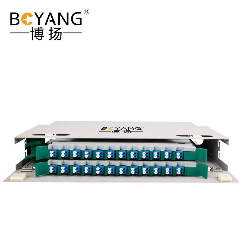 博扬 24口48芯ODF光纤配线架/子框/单元体满配 LC单模双工推拉式