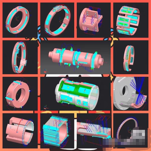 UGNX12.0 四轴定轴联动全套刀路图档 支持高版本 共20个图档
