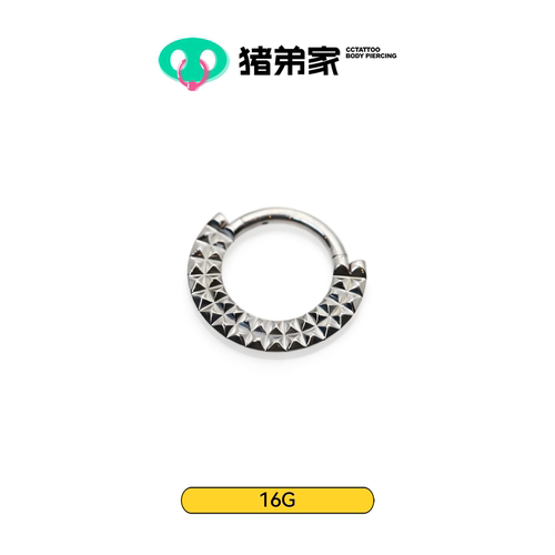 CC猪弟家 16G 侧巧克力纹 镜面耳环高抛光钛合金耳环耳骨环耳圈环