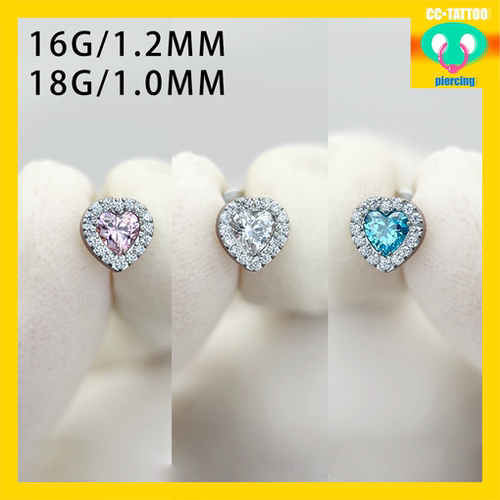 16G/18G宝石爱心钛合金内螺纹