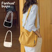 梵花不语日系帆布包女斜挎包女简约时尚 布袋包学生休闲百搭单肩包