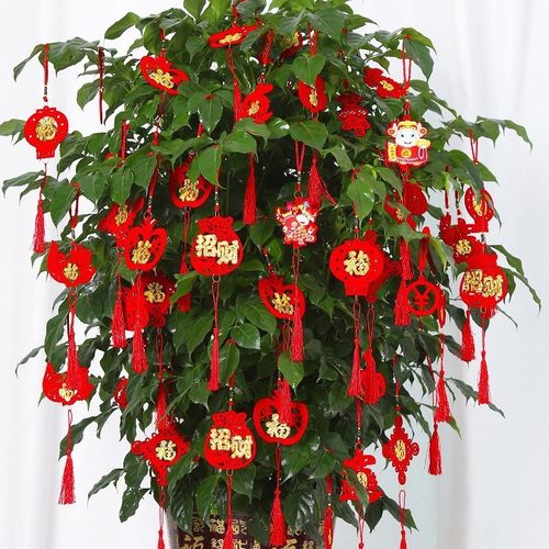 新年植绒小灯笼挂饰盆景装饰室内场景布置春节元旦创意迷你小挂件