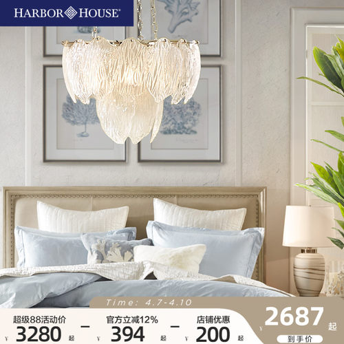 美式灯具客厅艺术玻璃