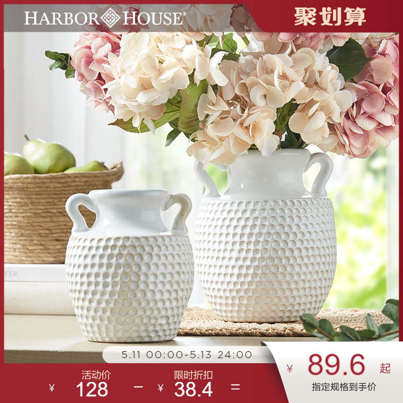 HarborHouse美式简约复古干花陶瓷花瓶清新装饰摆件花器Sylvia 家居饰品 花瓶 原图主图