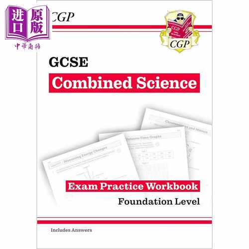 进口原版 *英国原版CGP教辅 New GCSE Combined Science Exam Practice Workbook 综合科学考试练习手册基础 含答案   CGP