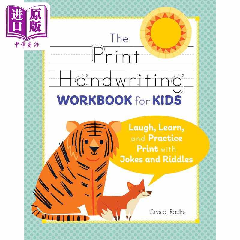 进口原版 *小学儿童印刷体手写练习册 The Print Handwriting Workbook for Kids 用笑话谜语学习英语书写练习印刷   Callisto