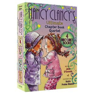 进口原版 漂亮的南希4册全套 英文原版 Fancy Nancy Clancy’s Ultimate Chapter Book Quartet 小俏妞希希 儿童章节桥梁书 进