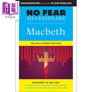 进口原版 Sparknotes Edition 英文原版 Shakespeare 无惧莎士比亚系列豪华学生版 Deluxe Student Fear 麦克白 Macbeth