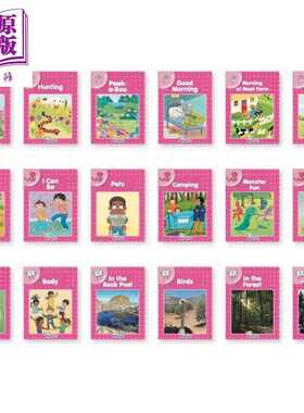 进口原版 *快乐自然拼读读物粉色等级18本套装 1级 Jolly Phonics Pink Readers Complete Set 18 Books Precursive   Jolly Learn