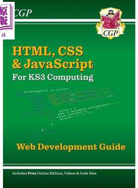 进口原版 *新KS3计算机 HTML CSS JavaScript 网页开发指南 含在线版编码文件视频New KS3 Computing Web Developme   CGP
