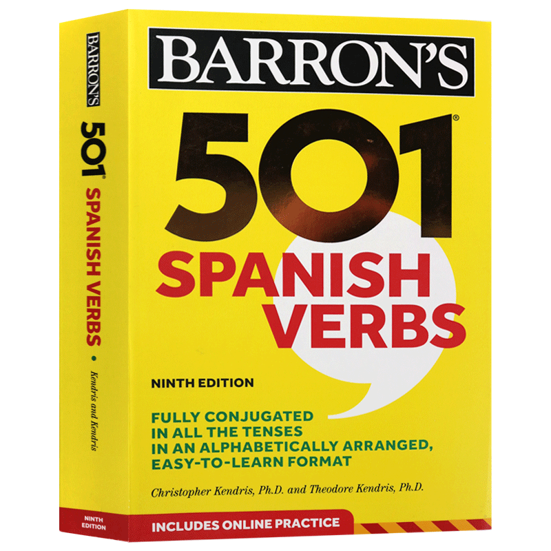 进口原版 巴朗501个西班牙语动词 英文原版 501 Spanish Verbs 英语西班牙语双语字典 英文版进口原版工具书   Barrons EdＵＣatio