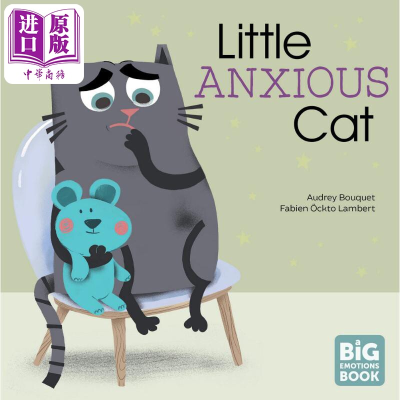 进口原版 *A Big Emotions Book Little Anxious Cat 猫猫情绪绘本一只焦虑猫 英文原版 进口图书 儿童情绪绘本 动   Sounds True