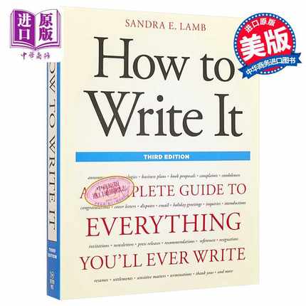 进口原版 *How to Write It 如何写作 第三版：完全写作指南   Ten Speed Press