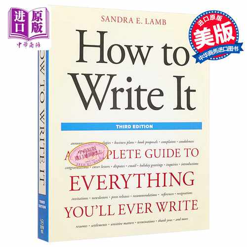 进口原版 *How to Write It 如何写作 第三版：完全写作指南   Ten Speed Press