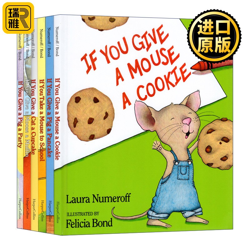 进口原版 英文原版 If You Give a Mouse a Cookie 如果要是你给老鼠吃饼干 经典故事6本盒装 精装绘本Laura Nurmeroff 英文版