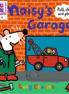 进口原版 *Maisys garage 小鼠波波的活动车库 英文原版进口儿童绘本 LＵＣy Cousins 推拉机关操作书纸板书 故事图画