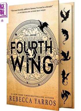 进口原版 *九重天系列1 四旋翼 首印限量刷边版 美版 Fourth Wing 英文原版 Rebecca Yarros   Entangled Publishing