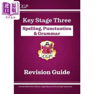 进口原版 Coordinatio Grammar 和测验 KS3拼写标点和语法复习指南 Revi Spelling CGP教辅 Punctuation KS3 英国原版 含在线版