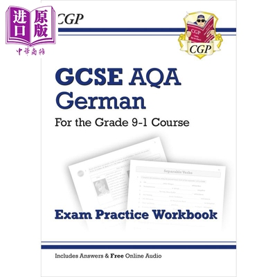 进口原版 *英国CGP GCSE German AQA Exam Practice Workbook (includes Answers & Free Online Audio)   Coordination Group Pub