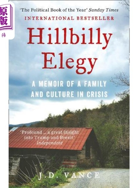 进口原版 *乡下人的悲歌 英文原版 美国底层关联阅读 Hillbilly Elegy A Memoir of a Family and Culture in Crisi   Harper Coll