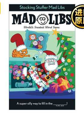 进口原版 Stocking Stuffer Mad Libs 圣诞袜礼物 疯狂填词游戏 英文原版   Mad