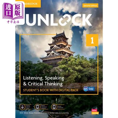 进口原版 *英文原版进口 新版剑桥英语 Unlock 教材1级学生用书 Listening Speaking 听力口语少儿英语教材 含电子   Cambridge Un