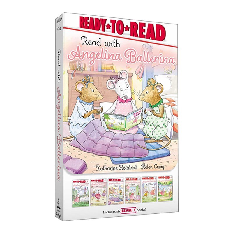进口原版 Read with Angelina Ballerina 和芭蕾小精灵安吉莉娜一起阅读6本盒装Ready-to-Read准备阅读系列 英文版 进口英语书