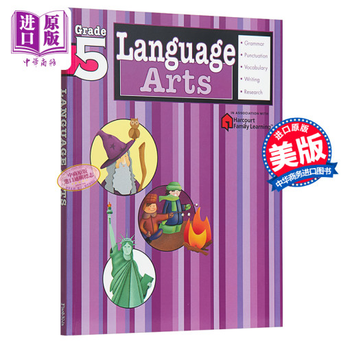进口原版 *FLASHKID语言艺术习题：5级 英文原版 Language Arts: Grade 5 (FKHFL) 英语词汇拼写学习 教材教辅 6-8   Flash Kids