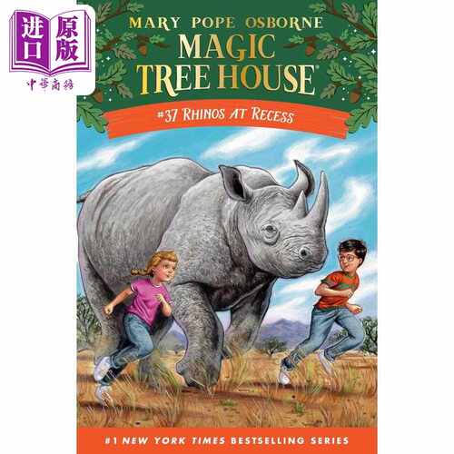 进口原版 *树屋第一季37 Magic Tree House 37 Rhinos at Recess 黑白插图桥梁章节书 中小学生读物 英文原版小   Random House US