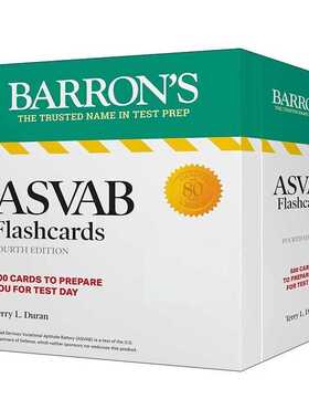 进口原版 英文原版 ASVAB Flashcards 巴朗 美国参军入伍考试 闪卡 第4版 英文版 进口英语原版书籍   Barrons