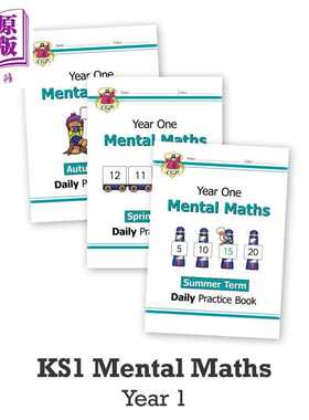 进口原版 *New KS1 Mental Maths Daily Practice Book Year 1  Autumn Spring Summer Term小学心算练习书春秋夏季   CGP