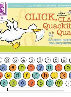 进口原版 *打字冒险书 Click Clack Quackity-Quack 英文原版 儿童早期学习 新奇趣玩学习游戏书 早教认知图画书 精   Little Simo